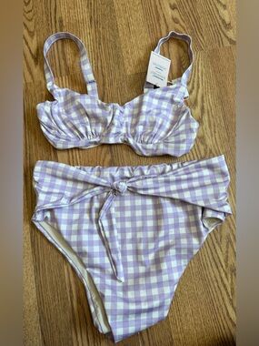NWT Kitty & Vibe Bikini Set in Lilac Gingham